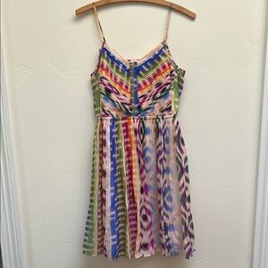 Madewell Colorful Silk Pleated Dress